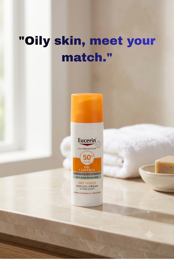 Sunscreen and skincare bottles arranged on a shelf